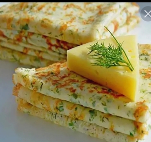 Блинчики с припёком ( сыр сулугуни и зелень) ■
